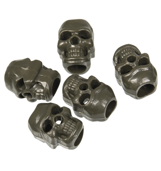Mil-Tec Skull Cord Ends 10pcs, Olive