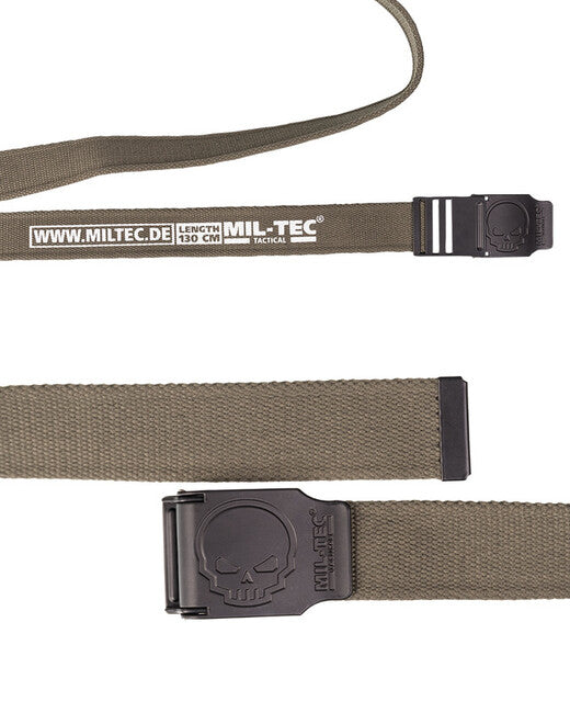 Mil-Tec Skull Belt, Olive, 4cm