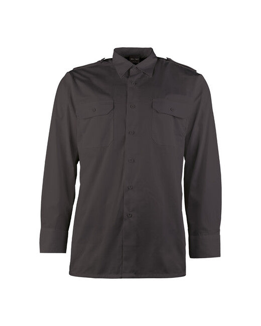 Mil-Tec Service Shirt Long Sleeve, Black