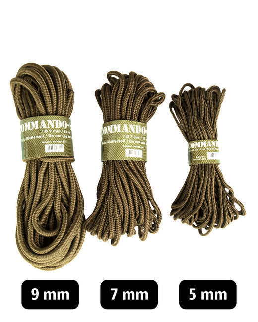 Mil-Tec Commando Paracord 7mm 15m, Coyote