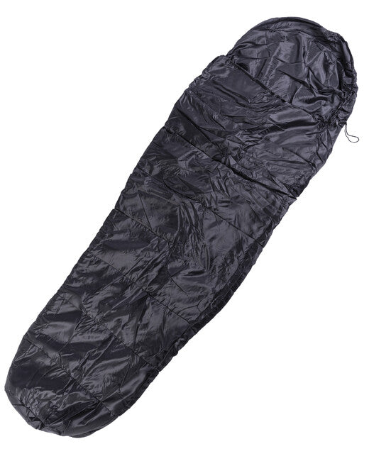 Mil-Tec Commando Sleeping Bag with Compression Sack, Black