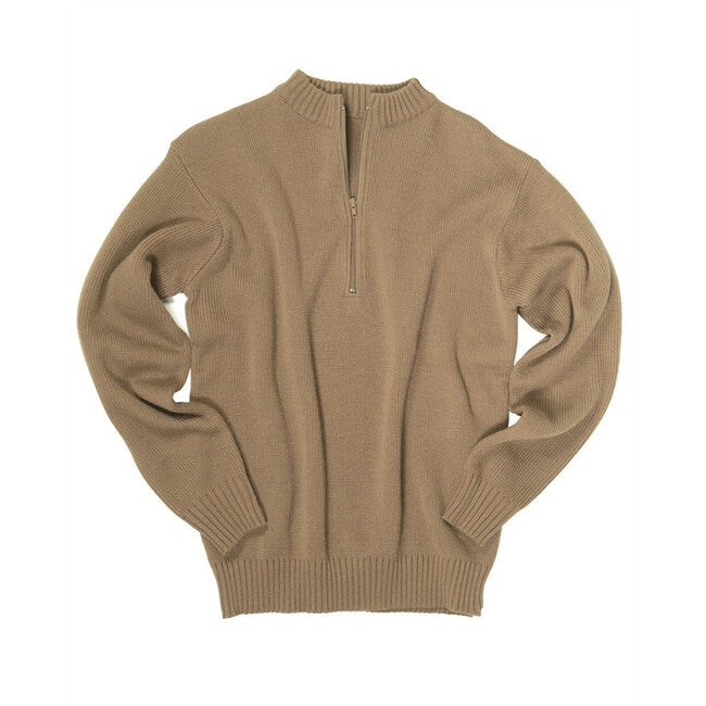 Mil-Tec Swiss Army Pullover Zip Sweater, Coyote