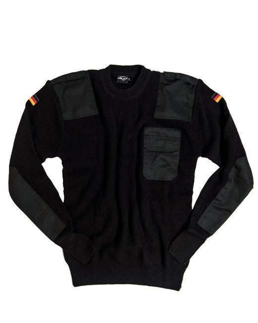 Mil-Tec BW Wool Sweater with Pocket, Black