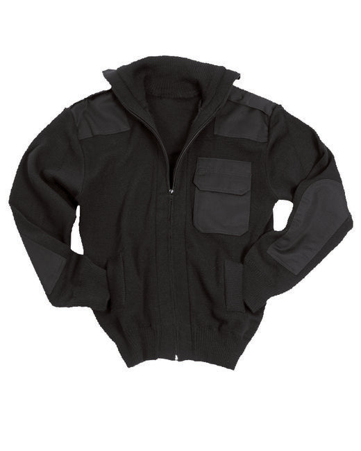 Mil-Tec Sweater Zip Black with Pocket