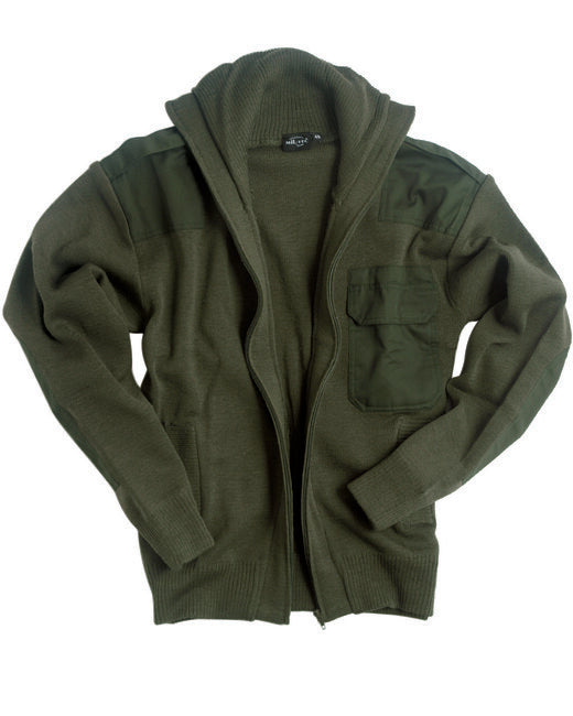 Mil-Tec Sweater with Zip and Pocket, Olive