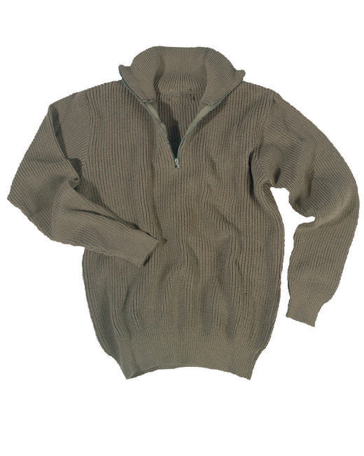 Mil-Tec Troyer Sweater with Collar, Olive