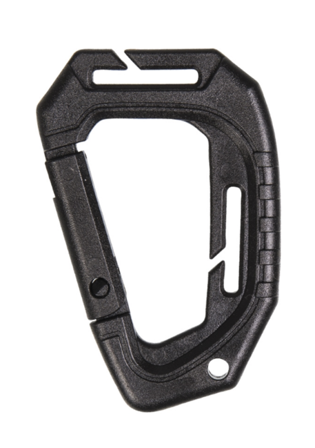 Mil-Tec Tactical MOLLE Plastic Carabiner, Black 2pcs