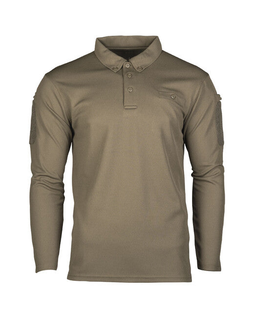 Mil-Tec Tactical Polo Shirt Long Sleeve, Olive