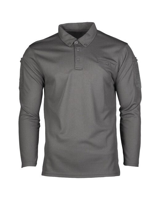 Mil-Tec Tactical Polo Shirt Long Sleeve, Urban Grey