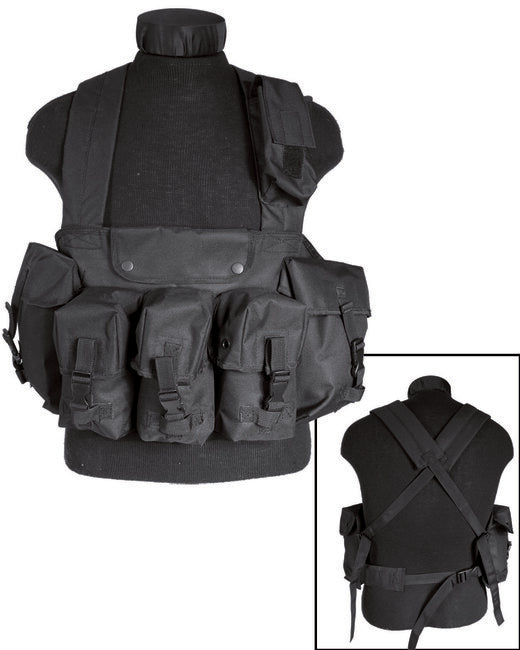 Mil-Tec Tactical Vest with 6 Pockets, Black