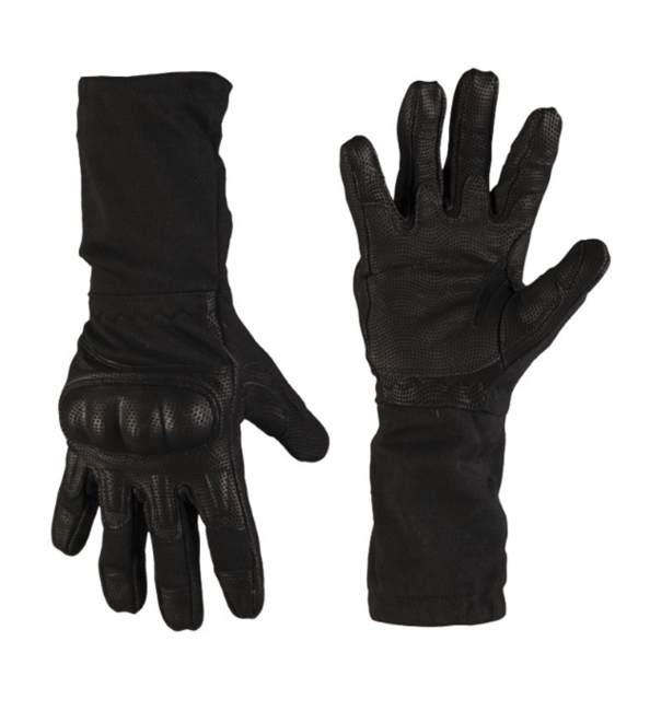 Mil-Tec Action Tactical Gloves Nomex® with Knuckle Protection, Black