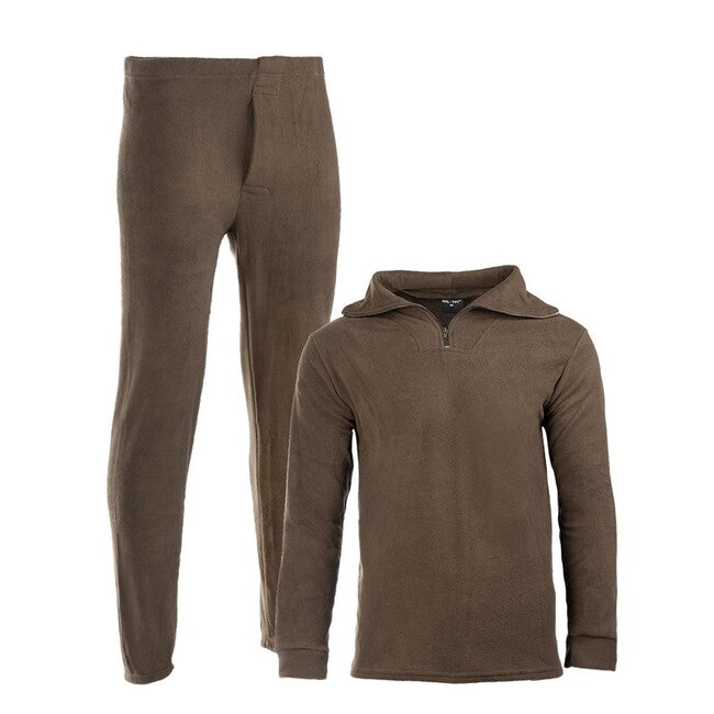 Mil-Tec Thermal Underwear with Zip, Olive