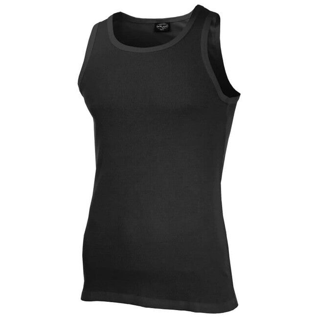 Mil-Tec GERIPPT Undershirt Fine Stripes, Black