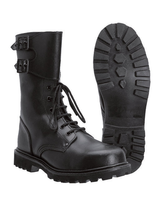 Mil-Tec French Combat Boots with Straps, Black