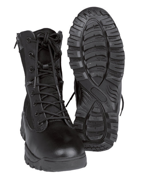 Mil-Tec Tactical Boots with Double YKK Zippers, Black