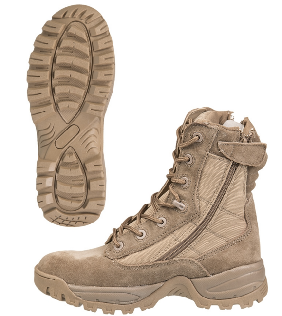 Mil-Tec Tactical Boots Coyote with Dual YKK Zippers