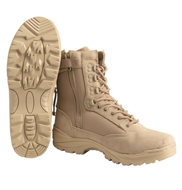 Mil-Tec Tactical Boots with YKK Zipper, Khaki