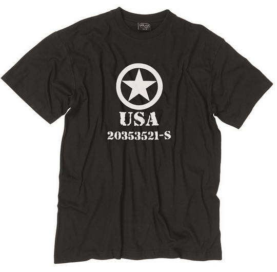 Mil-Tec Allied Star T-Shirt, Black