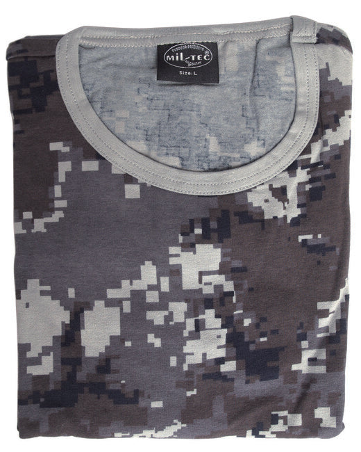 Mil-Tec T-Shirt Short Sleeve, Black Digital