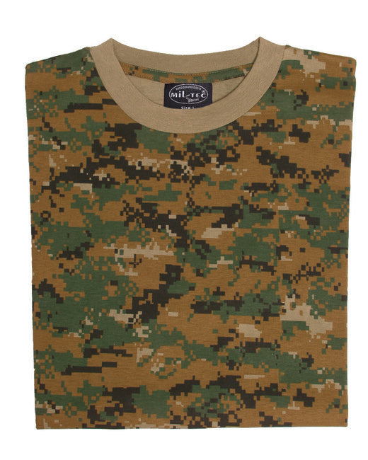 Mil-Tec T-Shirt Short Sleeve Digital Woodland