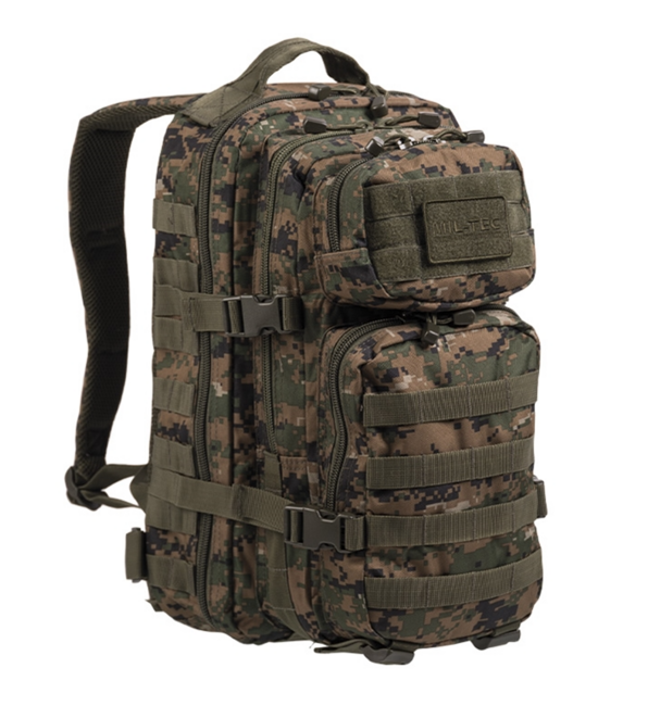 Mil-Tec US Assault Small Rucksack, Digital Woodland, 20L