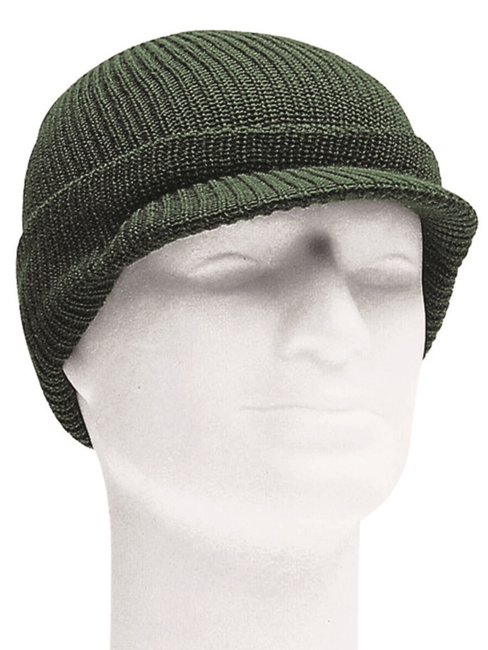 Mil-Tec US Knit Cap with Brim, Olive