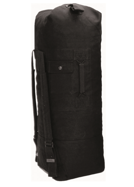 Mil-Tec US Duffle Bag with Two Straps, Black 75L