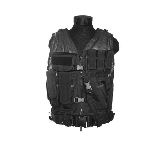 Mil-Tec USMC taktická vesta s opaskom, čierna