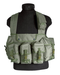 Mil-Tec Tactical Chest Rigg 6 Pockets Vest, Olive