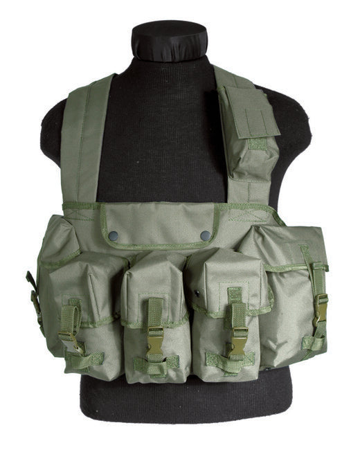 Mil-Tec Tactical Chest Rigg 6 Pockets Vest, Olive