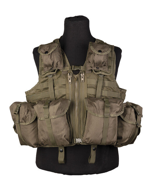 Mil-Tec Modular System Tactical Vest, Olive, 8 Pockets
