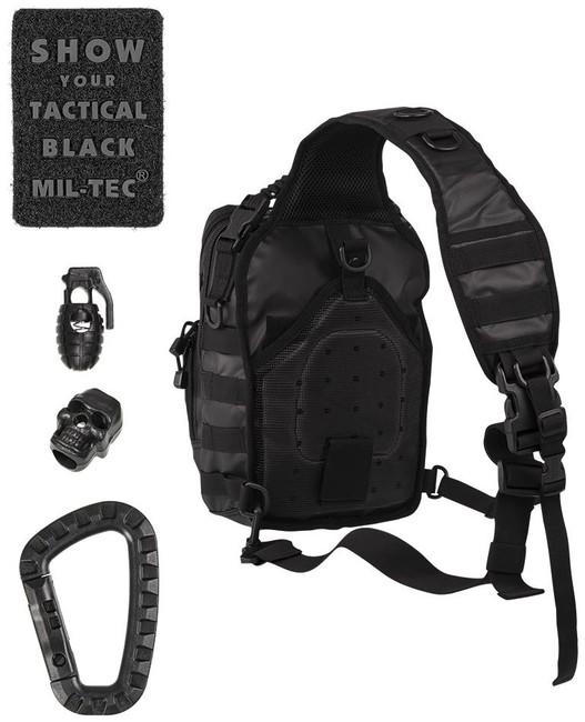 Mil-Tec Tactical Sling Backpack, Black, 10L