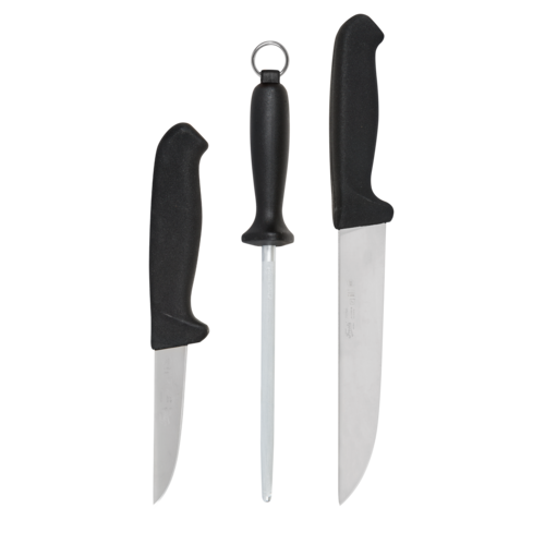 Morakniv Butcher Knife Set with Steel, Black
