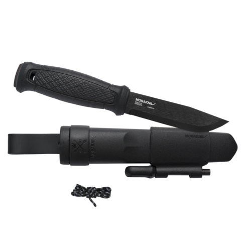 Morakniv Garberg BlackBlade Outdoor Knife with Survival Kit, Black