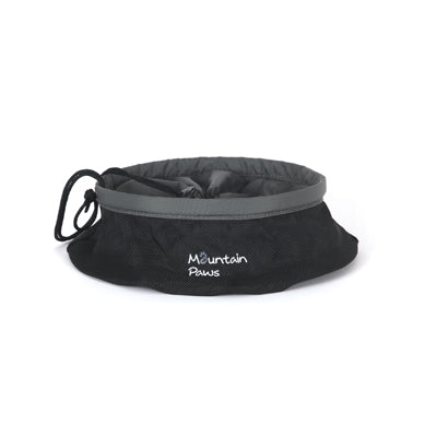 Mountain Paws Collapsible Dog Bowl, Black