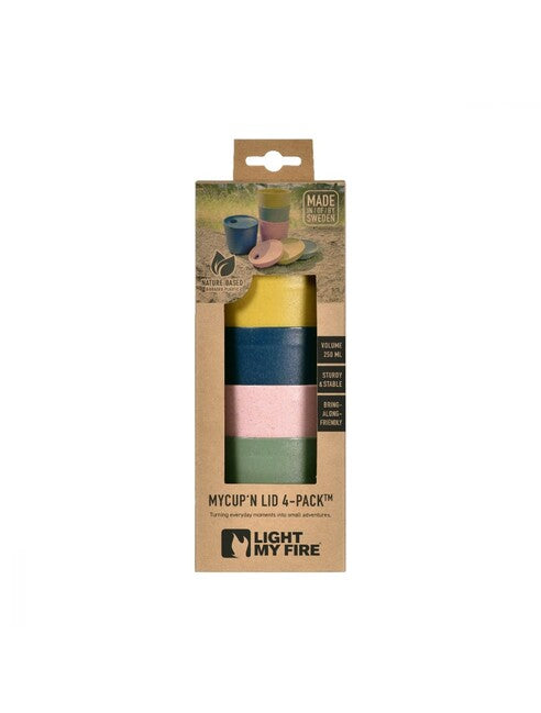 Light My Fire MyCup'n Lid Short, Brown-White, 4-Pack