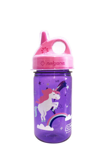 Nalgene Grip-n-Gulp Sustain Kids Bottle 0.35L, Purple Unicorn