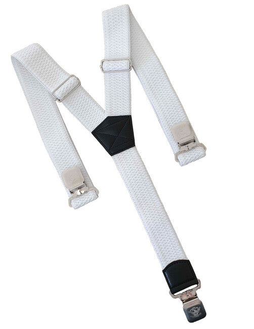 O&T Trouser Braces Natur Clip Bib Pants, White