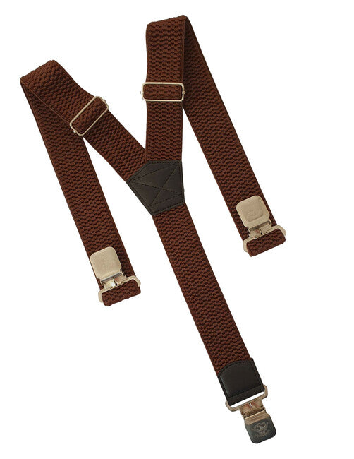O&T Trouser Straps Natur Clip Bib Pants, Brown