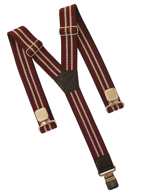 TopGal Natur Stripes Trouser Straps Bib Pants, Burgundy