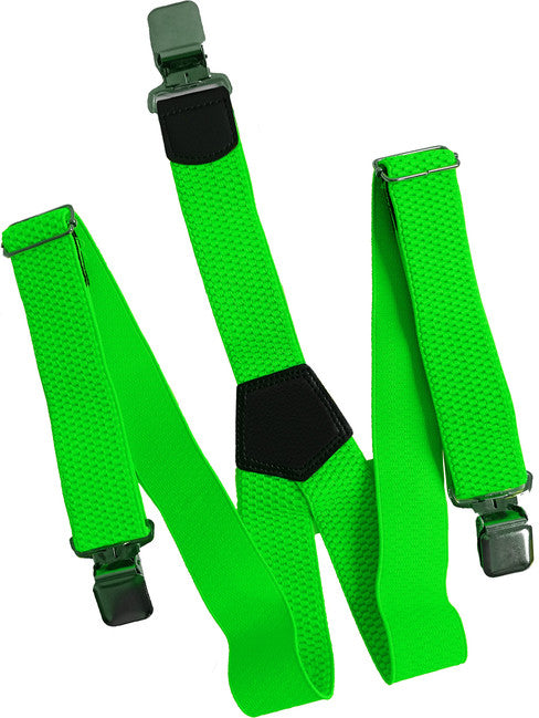 O&T Trouser Straps Natur Clip Bib Pants, Neon Green