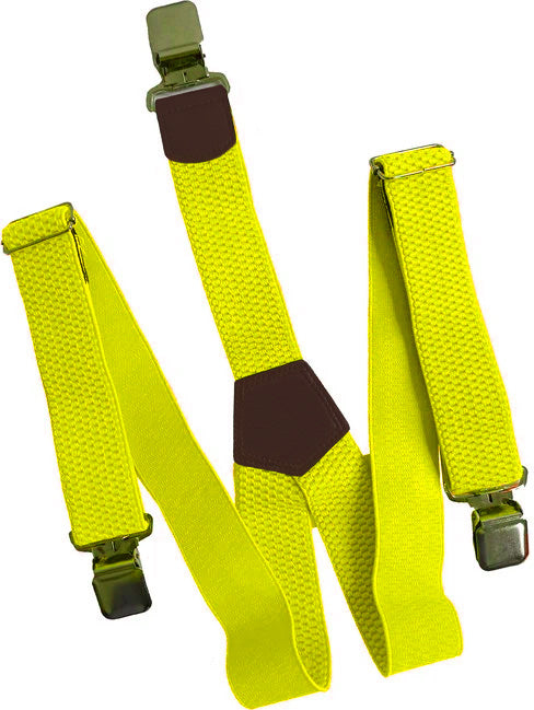 O&T Trouser Straps Natur Clip Bib Pants, Neon Yellow