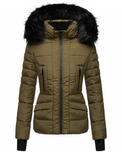 Navahoo Adele women's winter hooded jacket, Millitary green