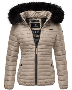 Navahoo ARANA women's winter jacket with hood, grey-brown