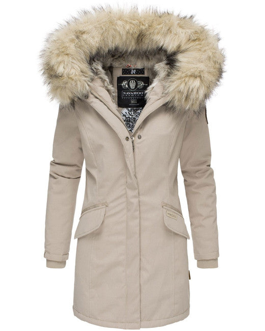 Navahoo Cristal Women's Winter Jacket with Hood and Fur