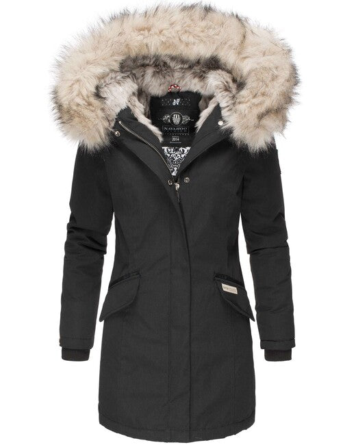Navahoo Cristal Women's Winter Jacket with Hood and Fur
