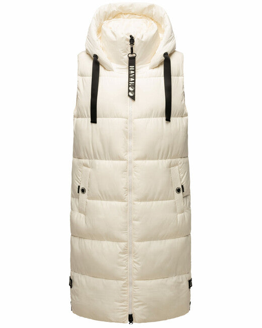 Navahoo Women's Long Vest Schnuffelchen, Off-White