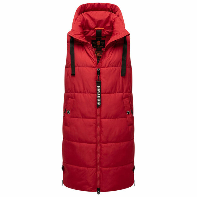 Navahoo Women's Long Vest Schnuffelchen, Salsa Red