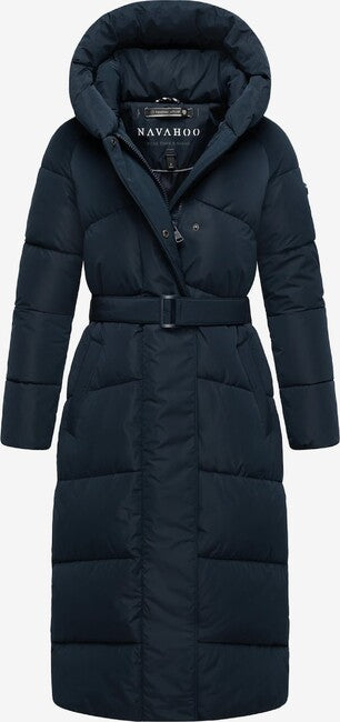 Navahoo Women's Long Winter Jacket EISBLICK, Navy Blue