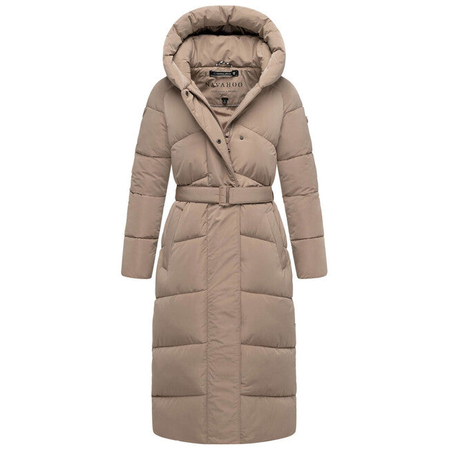 Navahoo Women's Long Winter Jacket EISBLICK, Taupe Grey